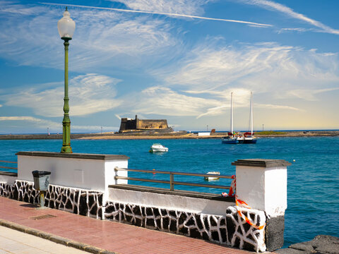harbor promenade in arrecife lanzarote