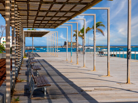 harbor promenade in arrecife lanzarote