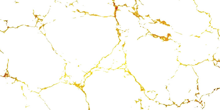 White marble texture with elegant golden veins kintsugi background vector illustration