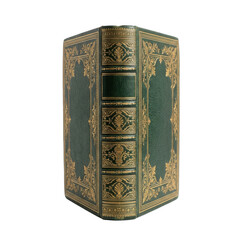Fototapeta premium Ornate green leather book with gold tooling