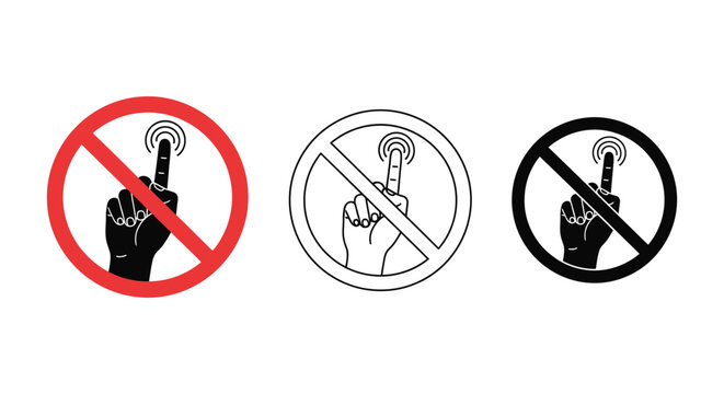 Mobile phone icon set with forbidden signs in different colors