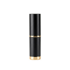 Obraz premium Black lipstick tube with gold accent band and base