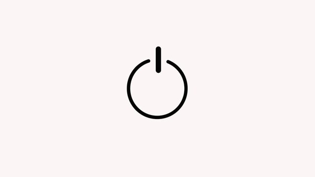 Turn on Power button icon symbol in and out animation