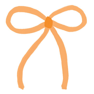 Orange tied ribbon with airy curved loops