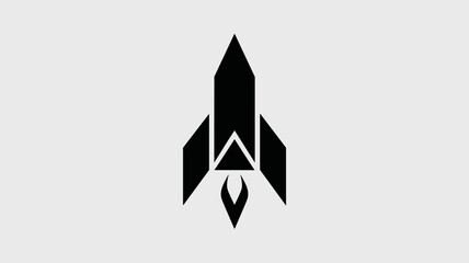Fototapeta premium Minimalist rocket ship of geometric triangles vector - for startup launch visuals