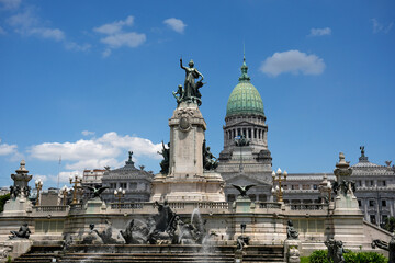 fountain in front of Congress Palace Buenos Aires Argentina sculpture © Andrea Izzotti