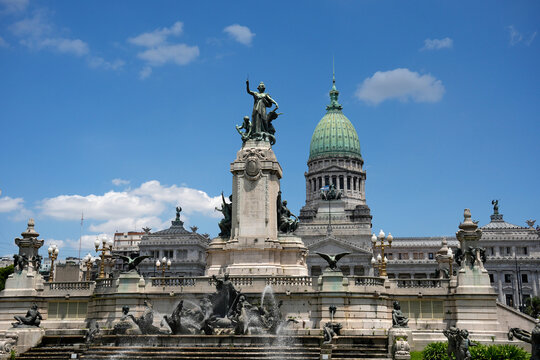 fountain in front of Congress Palace Buenos Aires Argentina sculpture