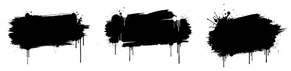 Abstract paint splash banners with ink drips in urban street art style © UrbanDruid