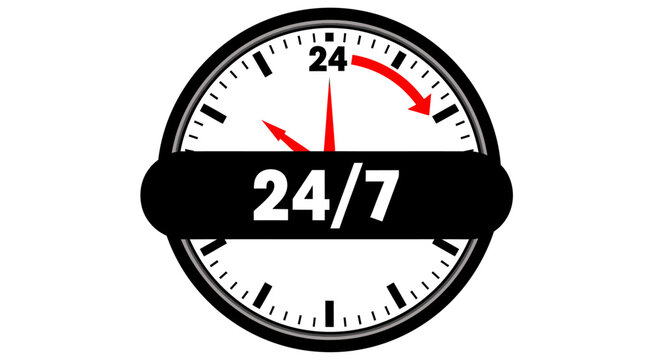 Conceptual image of continuous availability and service around the clock for business use