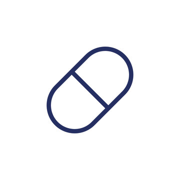 Capsule pixel perfect linear ui icon. Oral medication. Pill prescript. Remedy in shell. GUI, UX design. Outline isolated user interface element for app and web. Editable stroke. Arial font used