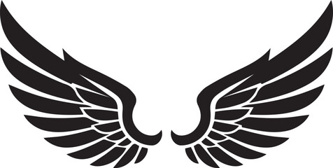 The striking depiction of a pair of eagle wings symbolizing power and freedom Vector, illustration © Amir