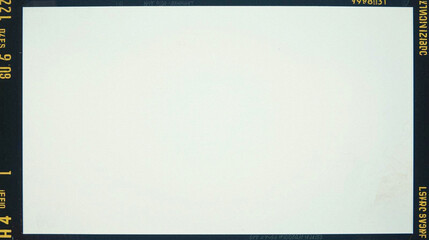 Authentic 35mm film frame border with blank white center, high-resolution vintage analog...