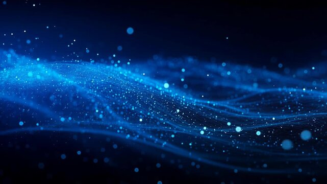 A vast nebula glows within an abstract blue space background where bright stars and a distant planet illuminate the dark celestial cosmos of a fantasy galaxy