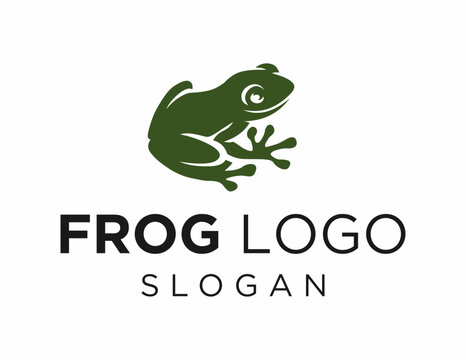 The logo design is about Frog and was created using the Corel Draw 2018 application with a white background.