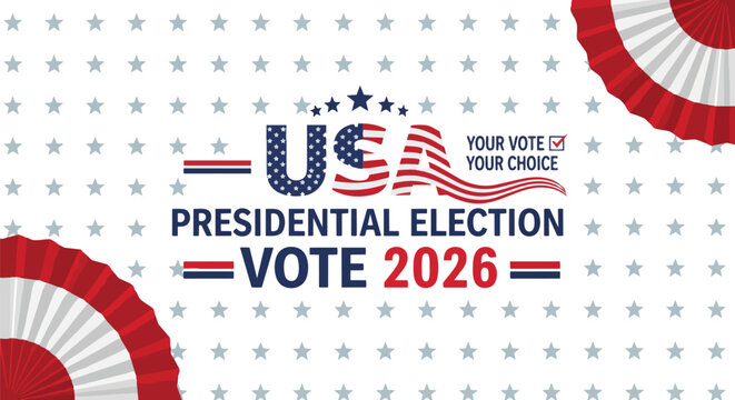 Patriotic USA flag vector with election graphics, perfect for political campaigns, voting resources, and civic engagement projects.
