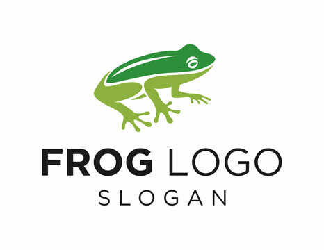 The logo design is about Frog and was created using the Corel Draw 2018 application with a white background.