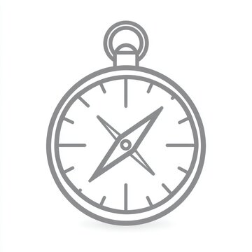 A simple, stylized compass illustration suitable for travel-related content, navigation apps, or outdoor adventure themes, It symbolizes guidance and exploration,