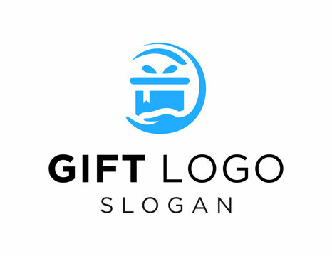 The logo design is about Gift and was created using the Corel Draw 2018 application with a white background.