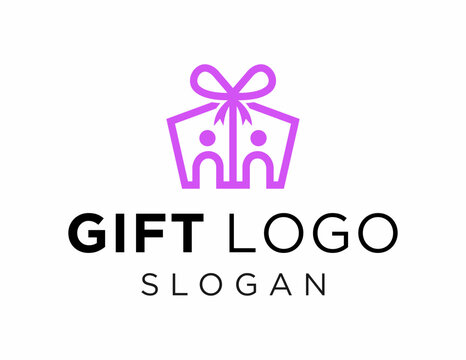 The logo design is about Gift and was created using the Corel Draw 2018 application with a white background.
