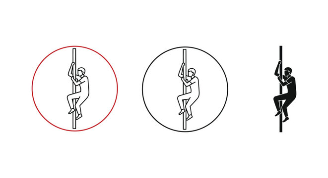 Pole dancer illustration set with different styles and colors available