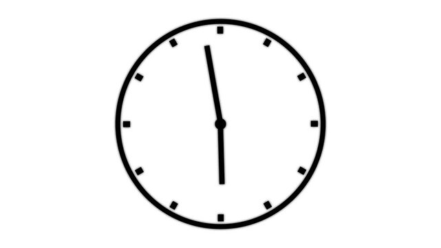 abstract analog clock animation background. moving time arrows clock icon concept 24 hours animated clock