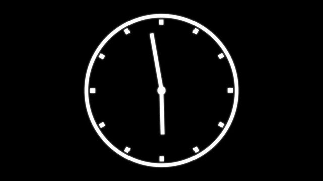 abstract analog clock animation background. moving time arrows clock icon concept 24 hours animated clock