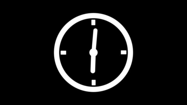 simple clock icon animation. abstract clock icon design. 4k video