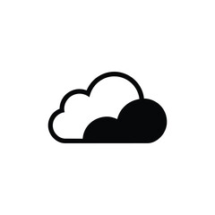 Fototapeta premium Cloud icon, cloud service and cloud computing black and white vector