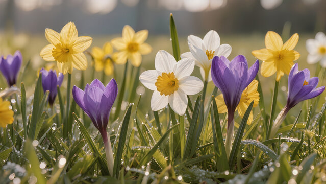 spring crocus flowers