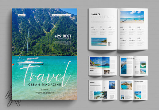 Creative Travel Magazine Template Layout