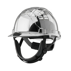 Fototapeta premium A protective hard hat worn by a construction worker for safety purposes isolated on white background