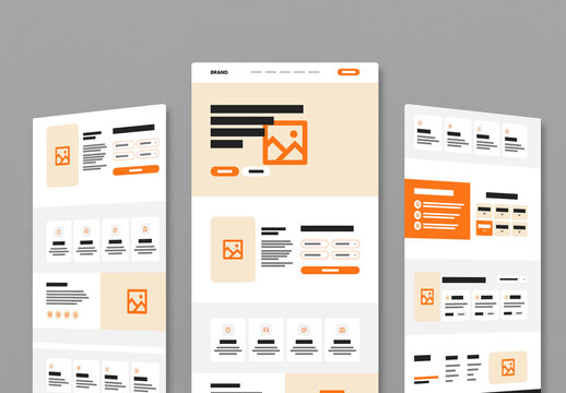 Modern Landing Page Wireframe UI Design with Clean UX Structure