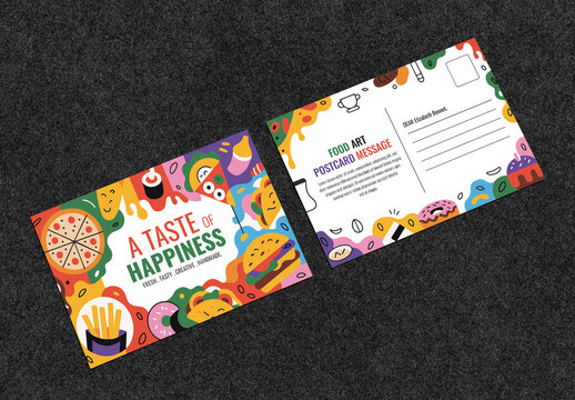 Modern Food Postcard Layout Design