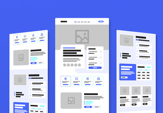 Modern Landing Page Wireframe UI Kit