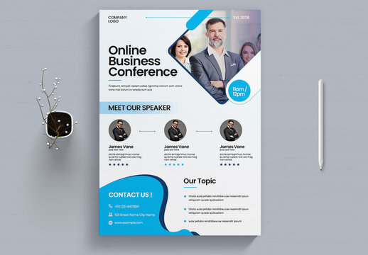 Online Business Conference Flyer Template
