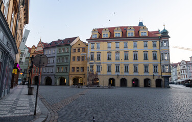 Fototapeta premium stunning view of the old town Hall and Church of Our Lady before Tyn Prague Old Town Square, Czech Republic, Europe. UNESCO World Heritage city