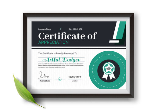 Modern Certificate Of Appreciation Template Design
