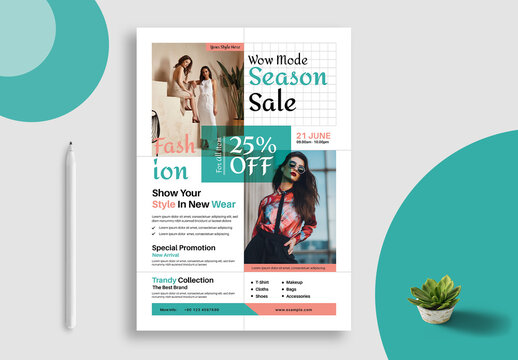 Vibrant Fashion Sale Poster Design Layout