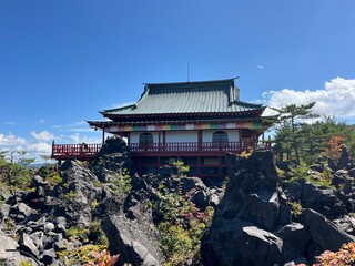 Naklejka premium temple in Onioshidashi Volcanic Park, Gunma, Japan 