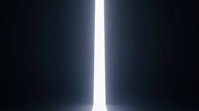 cinematic seamless loop of vertical light pillar extending upward in minimal dark space