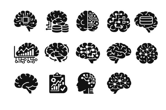 Brain second generation productivity image structure memory icon simple fill vector icons