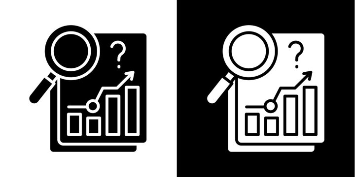Gap Analysis Icon Set White Glyph Style Collection 