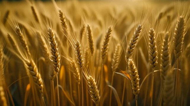 Golden Wheat Field Slow Wind Motion