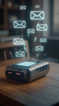 Pager Device Sending Futuristic Data Signals