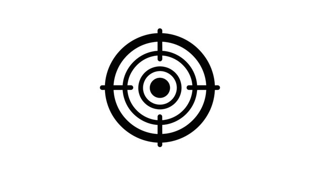 Black Target Symbol Bullseye Icon.