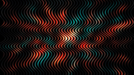 Vibrant multicolored wavy pattern on a dark background © MdAbu