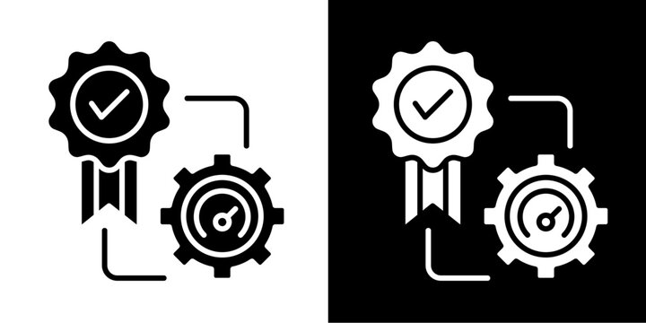 Total Quality Management  Icon Set White Glyph Style Collection 
