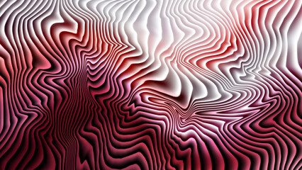 Obraz premium Abstract red and white wavy pattern with optical illusion