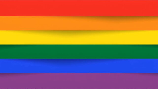 Animated rainbow flag strips sliding horizontally to represent diversity and inclusion initiatives supporting global human rights movements and celebrating community identity during pride events   lgb