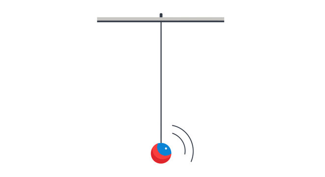 Swinging Pendulum with Colorful Balls.